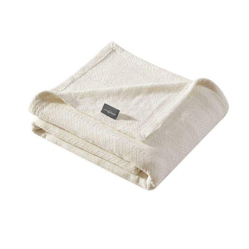 Eddie Bauer Herringbone Cotton Reversible Blanket