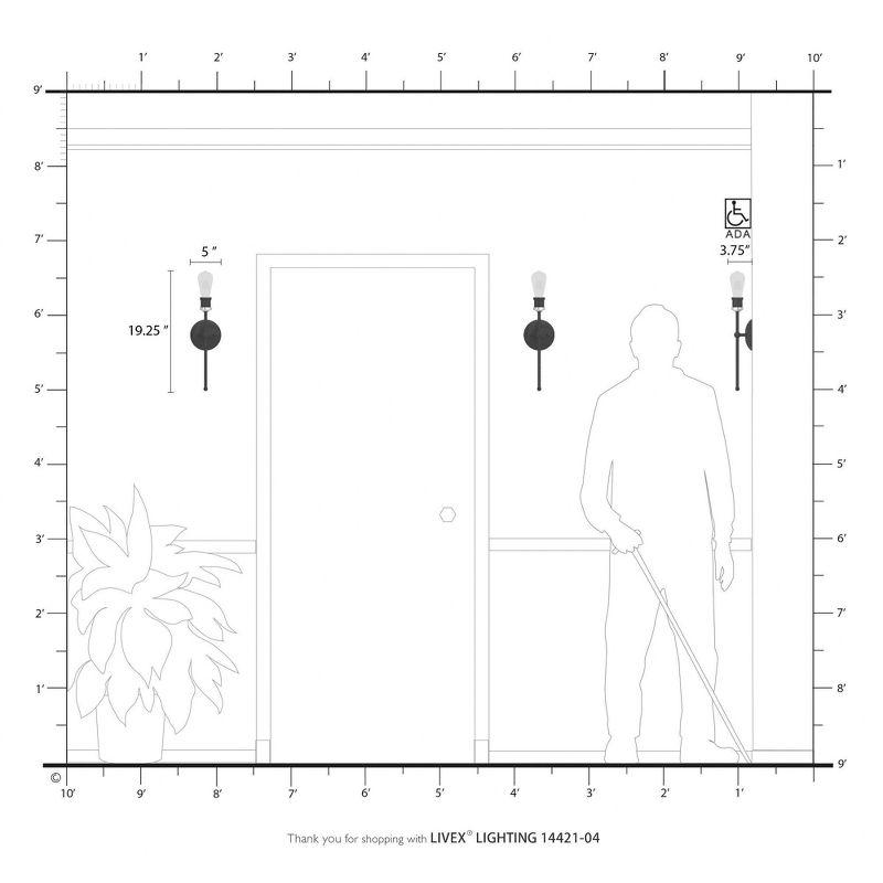 Livex Lighting Lansdale 1 - Light Sconce in  Black/Brushed Nickel