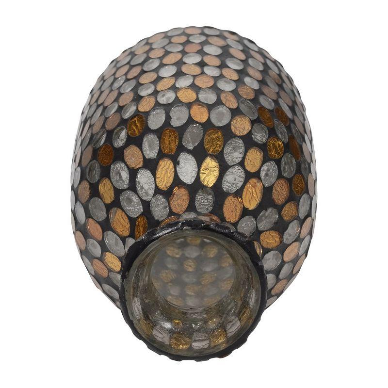 Sagebrook Home 9" Glass Mosaic Vase - Contemporary Bronze and CopperDecorative Flower Vase - Glass Vase Table Centerpiece Decor for Home or Office