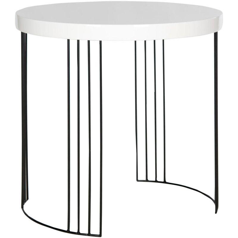Kelly End Table - White/Black - Safavieh.