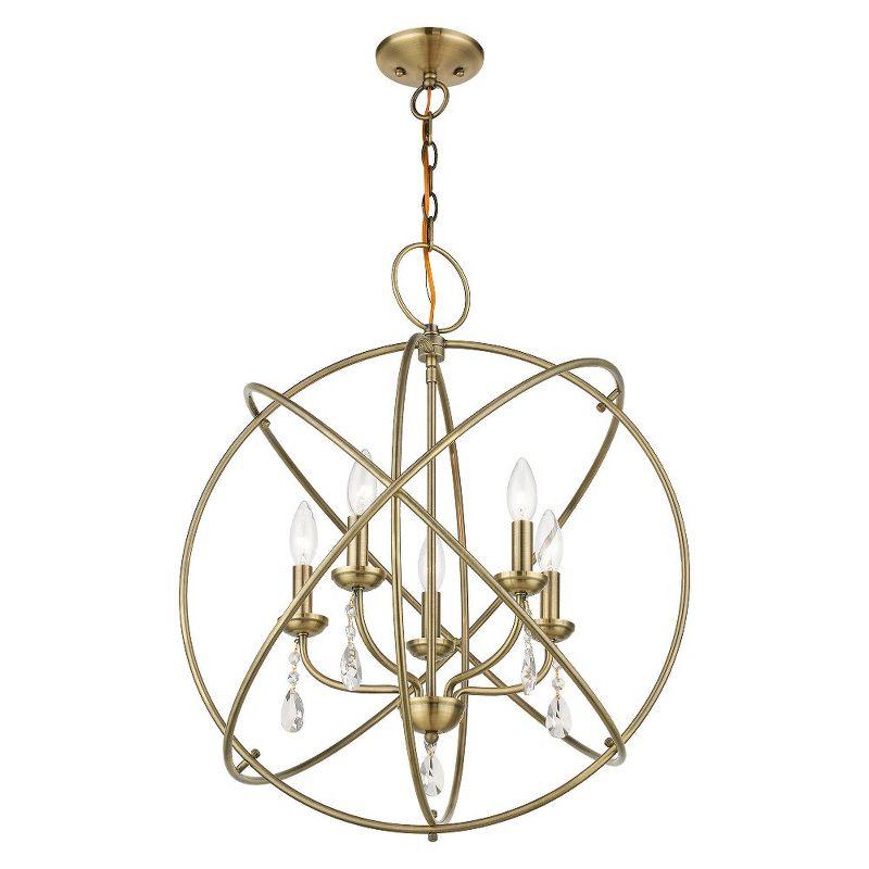 Livex Lighting Aria 5 - Light Chandelier in  Antique Brass