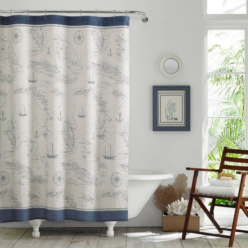 Caribbean Sea 100% Cotton Single Shower Curtain