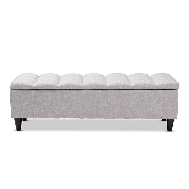 Brette Finished Wood Storage Bench Ottoman Grayish Beige - Baxton Studio: Mid-Century Modern, Bedroom & Entryway