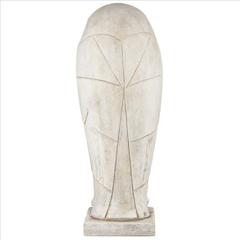 White Resin Art Deco Owl Garden Statue