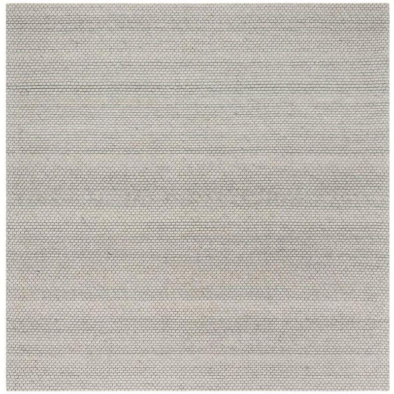 Natura Grey 6' x 6' Square Handwoven Wool Area Rug