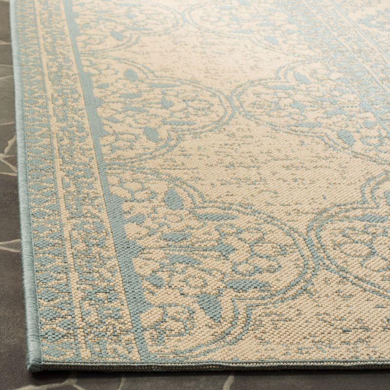 Aqua Cream Bliss 8' x 10' Reversible Flat Woven Area Rug