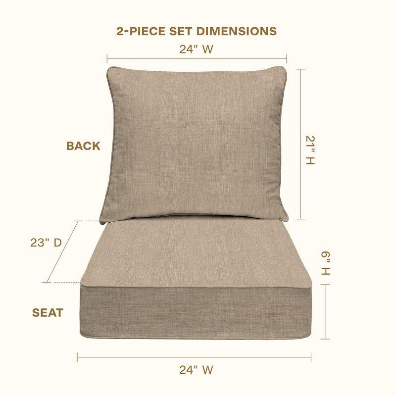 Textured Tan Deep Seating Outdoor Cushion Set