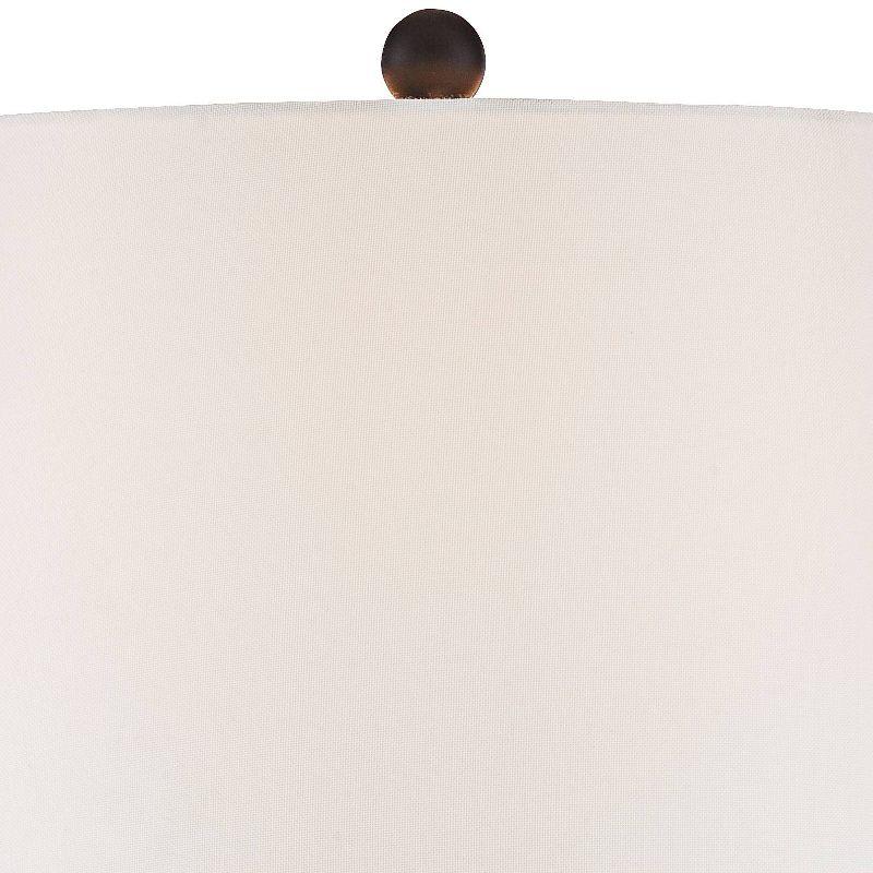 360 Lighting Dolbey Rustic Farmhouse Table Lamps 28" Tall Set of 2 Bronze Off White Drum Shade for Bedroom Living Room Bedside Nightstand Office House