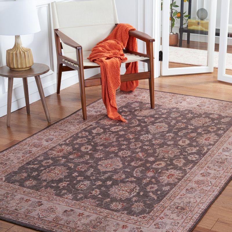 Grayson 4' x 6' Gray Synthetic Easy-Care Non-Slip Area Rug