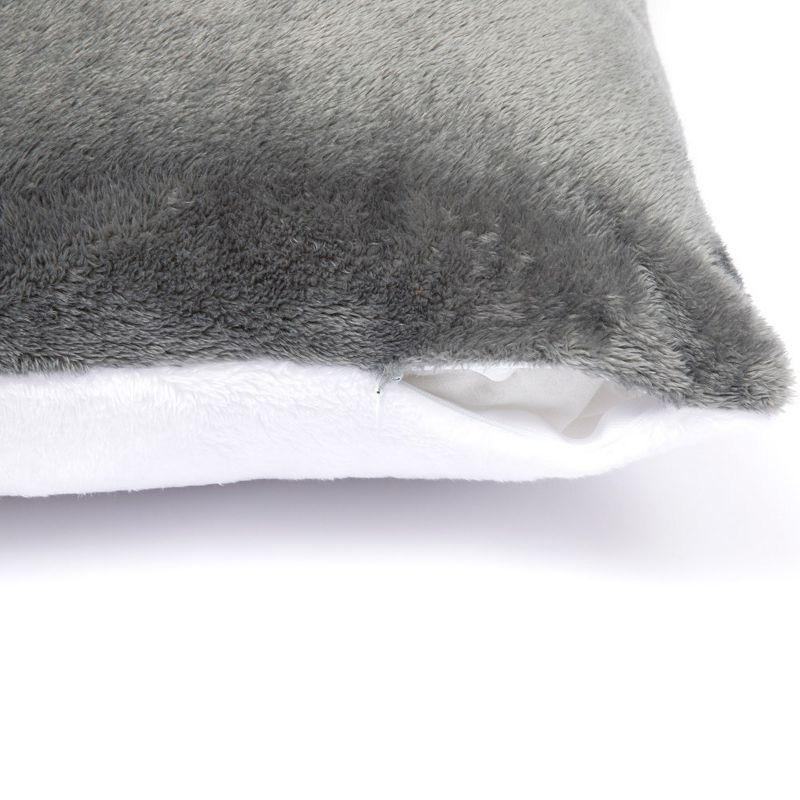 Gray Arctic Velvet and Microfleece Throw Pillow Set