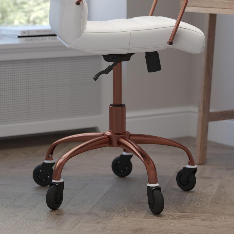 Flash Furniture Mid-Back Executive Swivel Office Chair with Arms, and Transparent Roller Wheels
