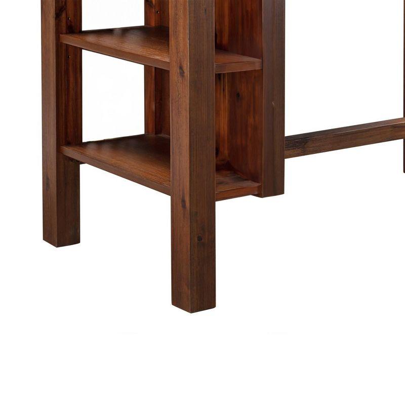 Rectangular Brittany Dining Table Wire Brushed Finish Chestnut - Boraam: Acacia Wood, 2-Tier Shelf, 60"