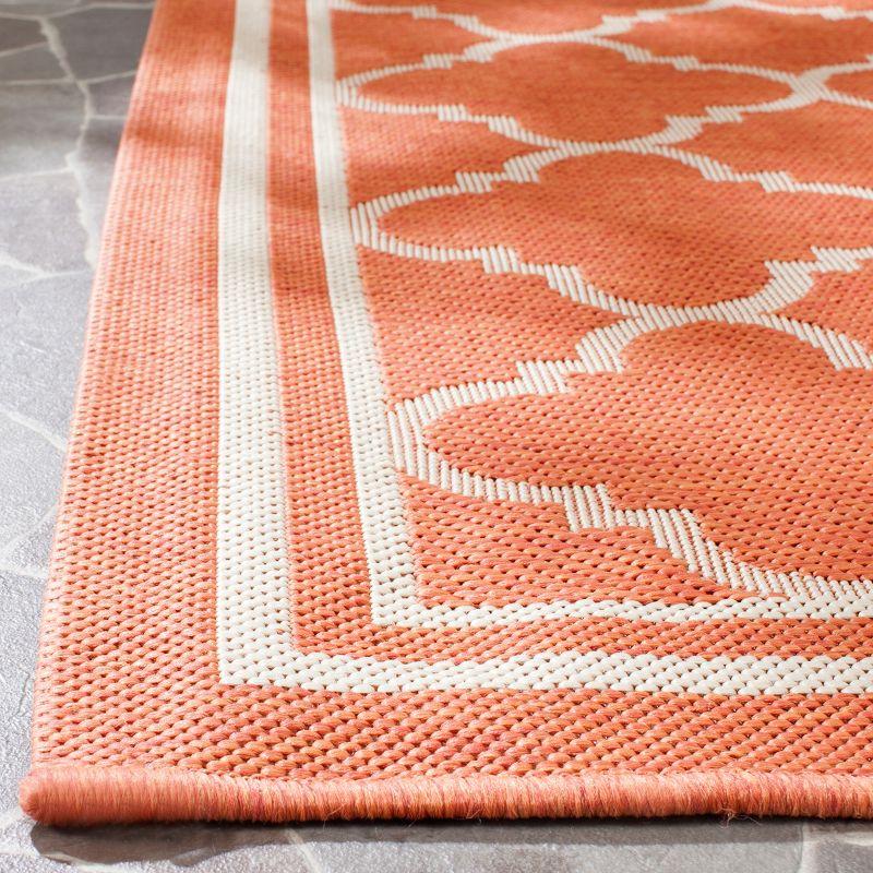 Terracotta and Bone Geometric Outdoor Area Rug