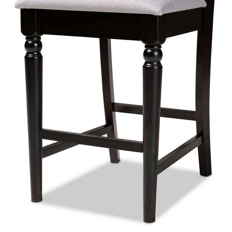 Baxton Studio Set of 2 Arden Upholstered Wood Counter Height Barstools: Espresso Finish, Polyurethane