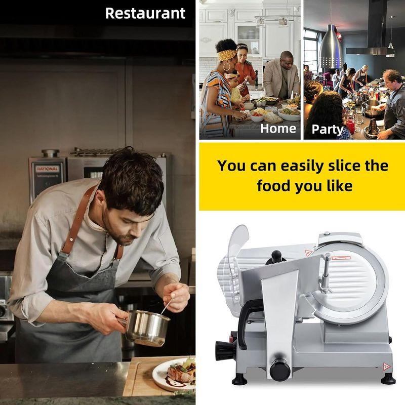 Commercial 10" Electric Meat Slicer Blade Food Slicer Cutter 240W With Child Lock Protection