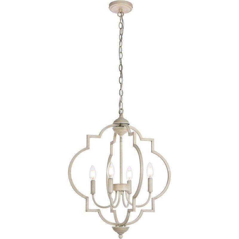 Weathered Dove 4-Light Metal Pendant with Adjustable Chain