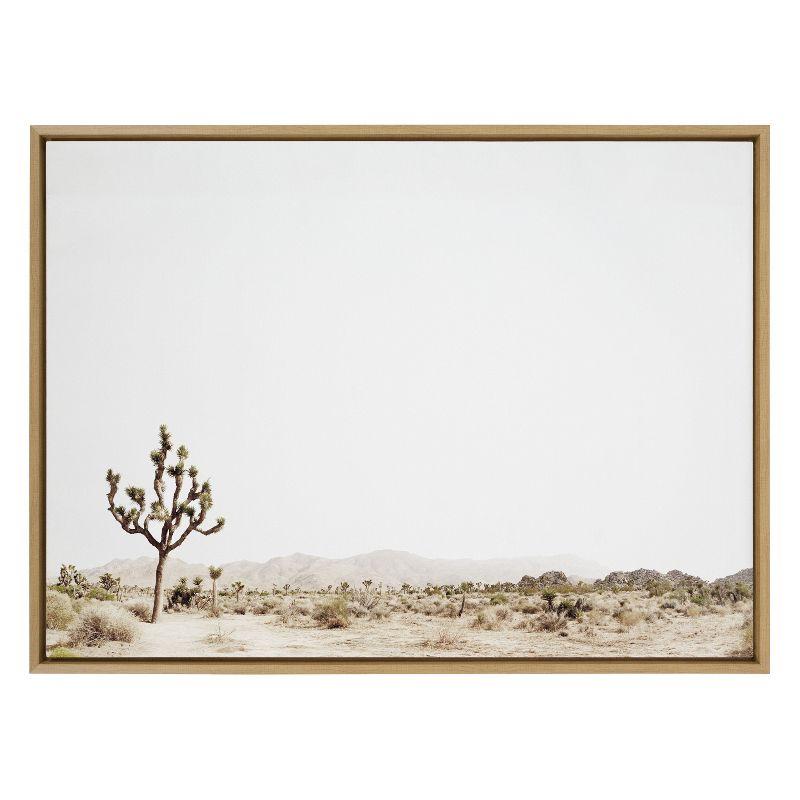 Kate and Laurel Sylvie Lone Joshua Tree Framed Canvas by Amy Peterson Art Studio, 31.5 x 41.5, Natural