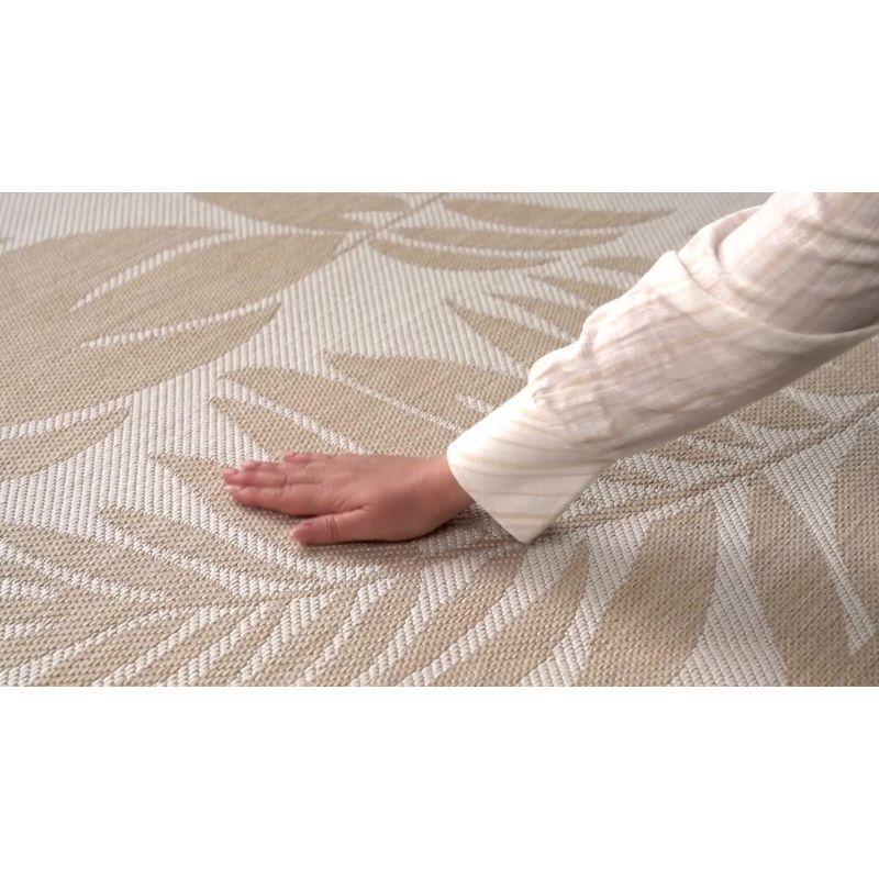 World Rug Gallery Floral Leaves Textured Flat Weave Indoor/Outdoor Area Rug - NATURAL 7'10"X10'