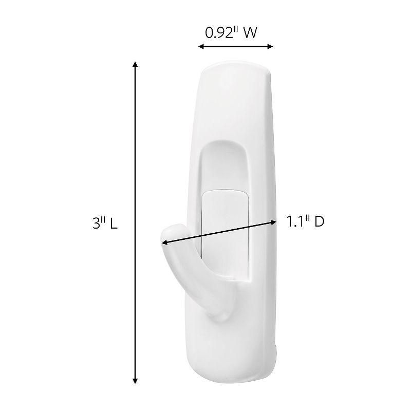 Command General Purpose Hooks 3lb Capacity Plastic White 20 Hooks 24 Strips/Pack 17001MPES