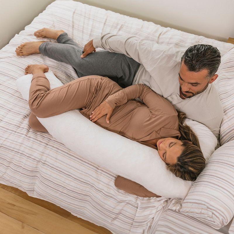 MedCline Therapeutic Full Body Pillow - Pillow for Side Sleepers - Shredded Memory Foam - Medium / Large - 5'2" & Above