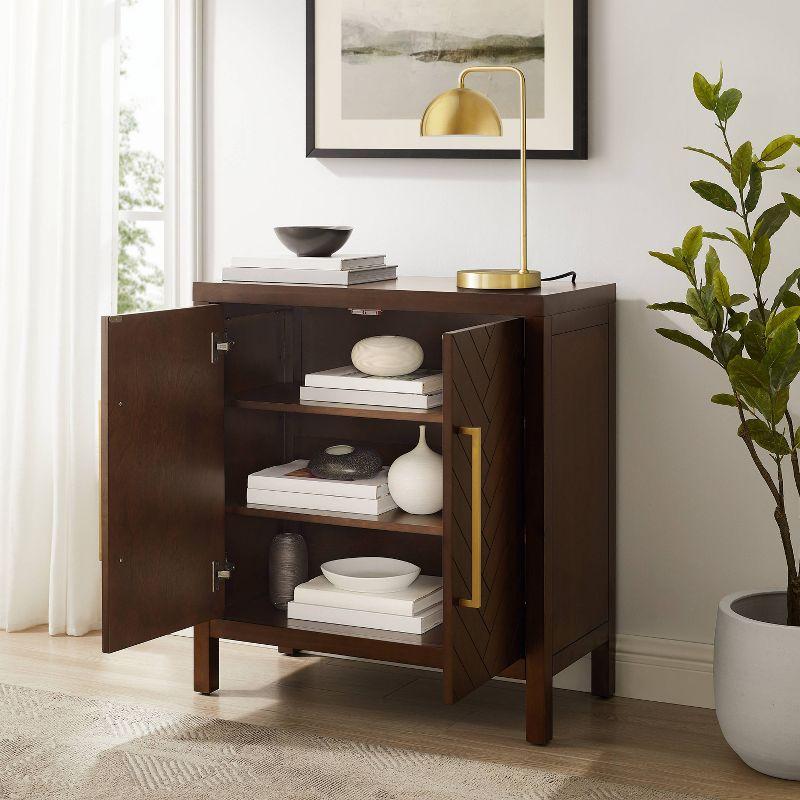 Darcy Dark Brown Medium Wood Accent Cabinet with Adjustable Shelving