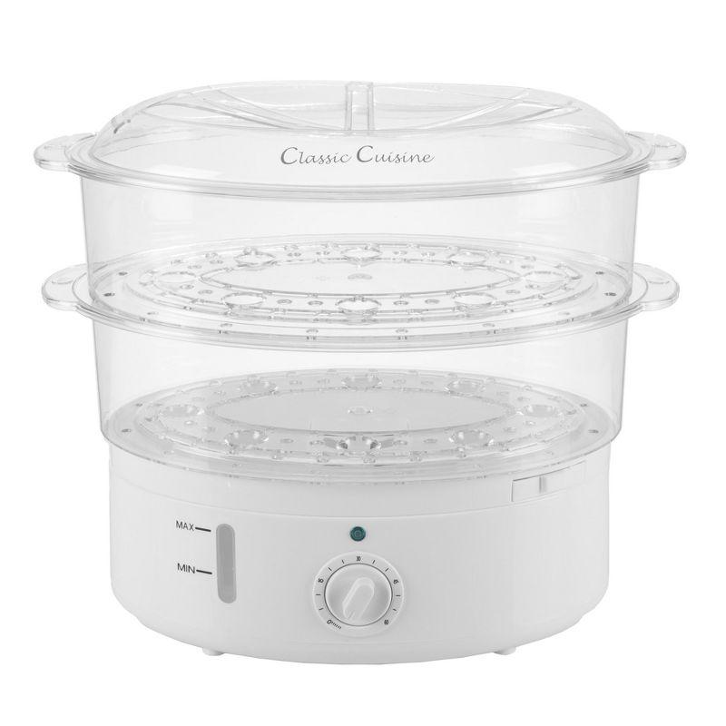 Vegetable Steamer and Rice Cooker - 6.3 Quart Electric Steamer for Cooking Healthy Fish, Eggs, Vegetables, Rice, and Baby Food by Classic Cuisine