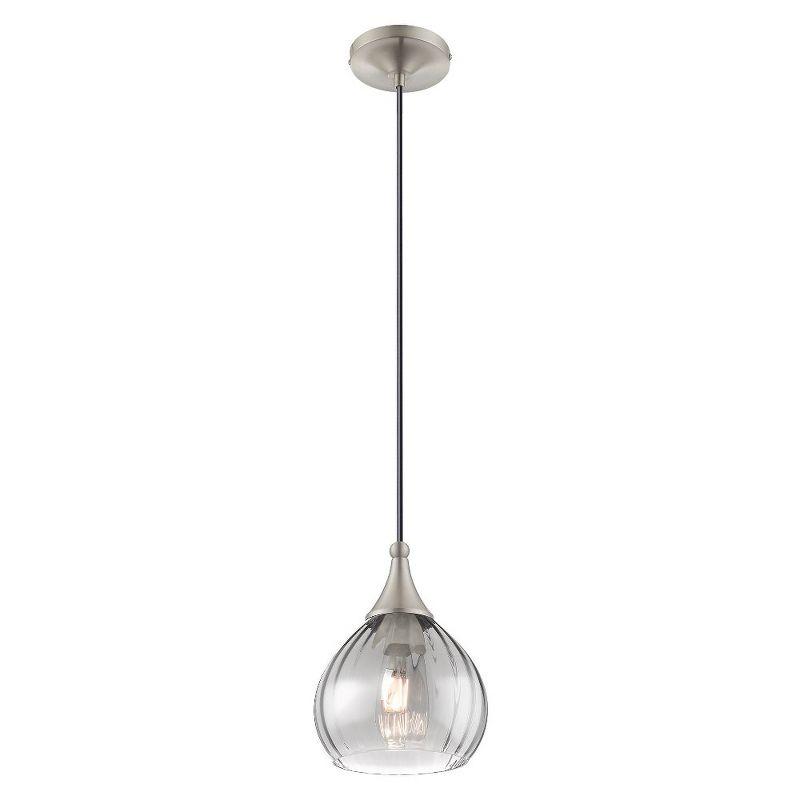 Livex Lighting Art Glass 1 - Light Pendant in  Brushed Nickel