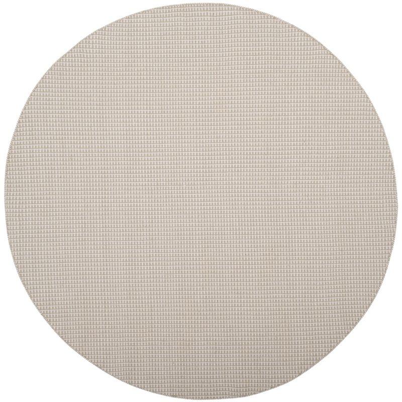 Coastal Ivory Cotton 4' Round Handwoven Area Rug