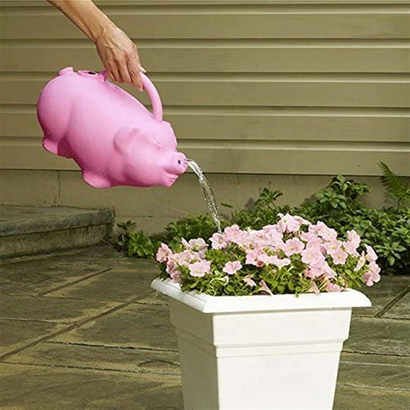 Novelty Plastic Kid's Pig Watering Can, Pink, 1.75 Gallon