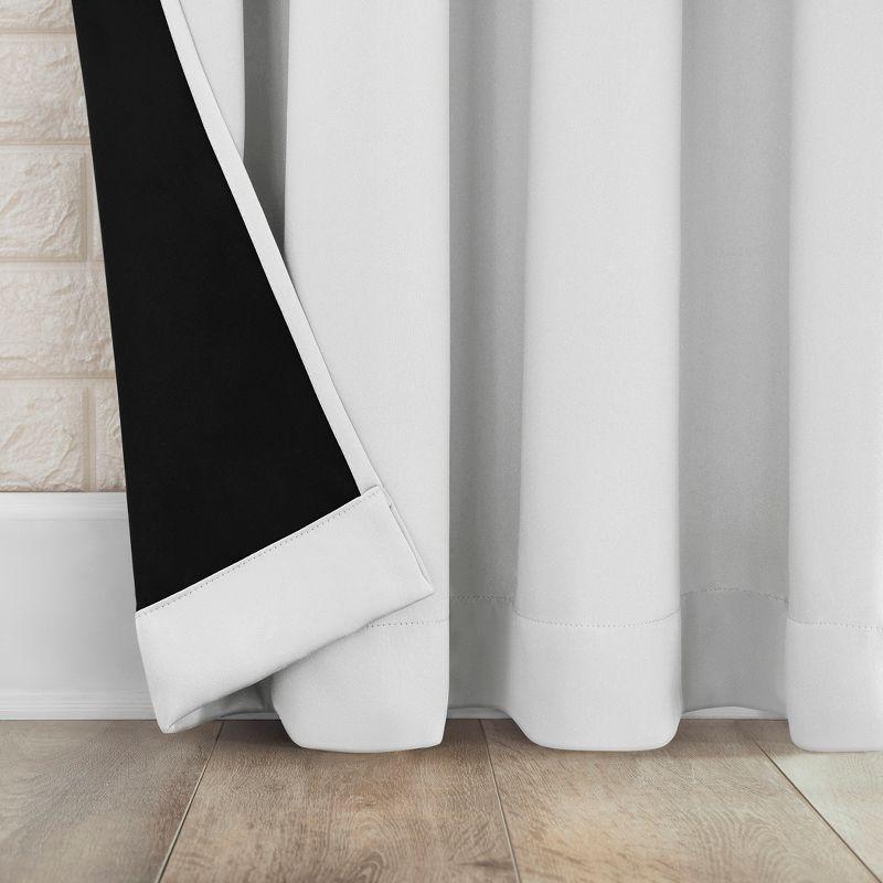 40"x63" Sun Zero Blackout Bergen Rod Pocket Curtain Panel White: Energy Efficient, Noise Reduction, Thermal Insulated