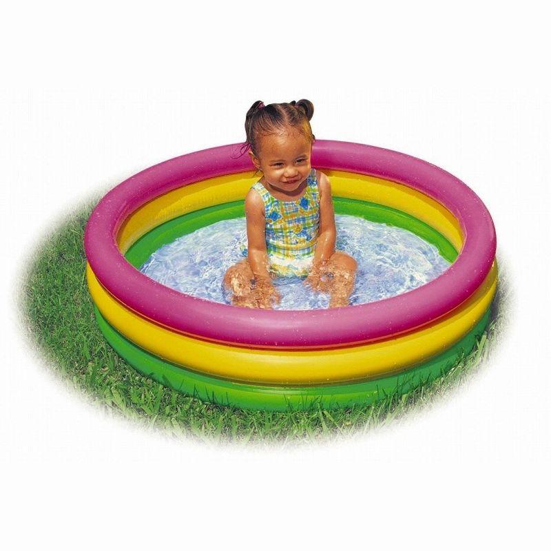 Intex 58924EP 34in x 10in Sunset Glow Soft Inflatable Baby Swimming Pool