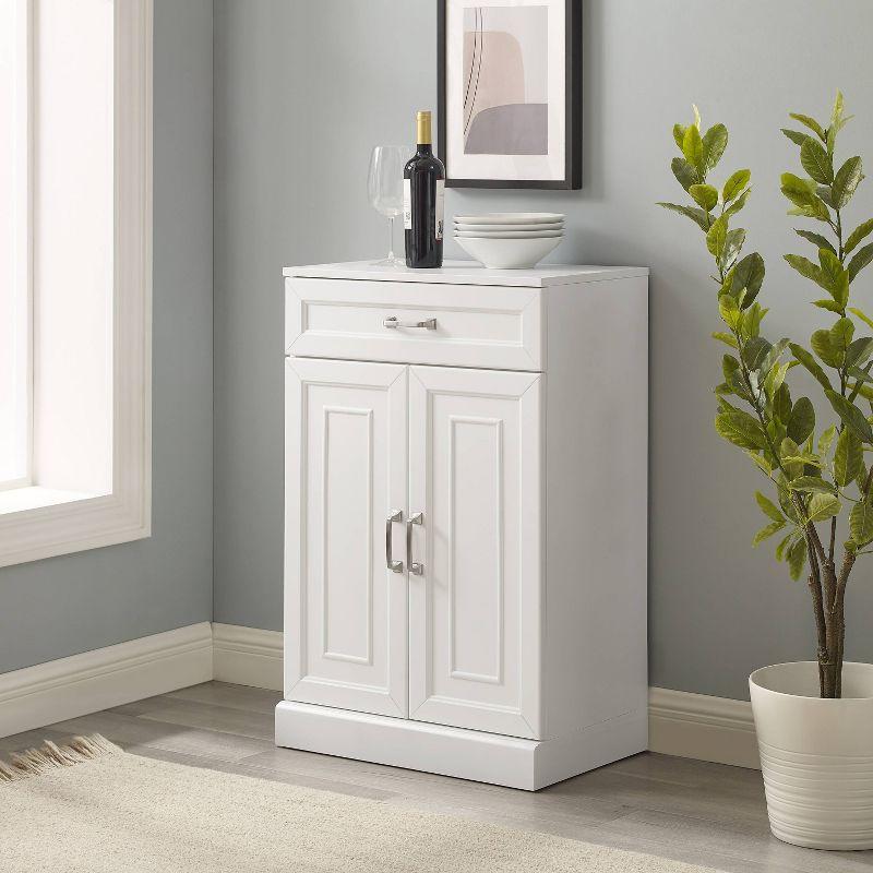 Crosley Stanton Storage Cabinet White: Traditional Farmhouse Style, 2 Adjustable Shelves, 1 Drawer