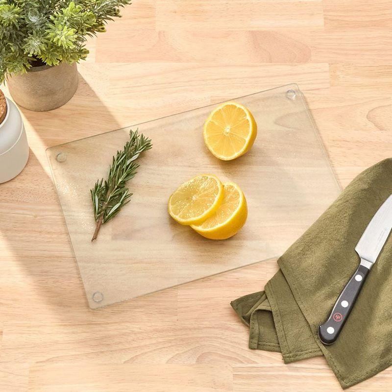 Large Clear Tempered Glass Scratch Resistant Cutting Board