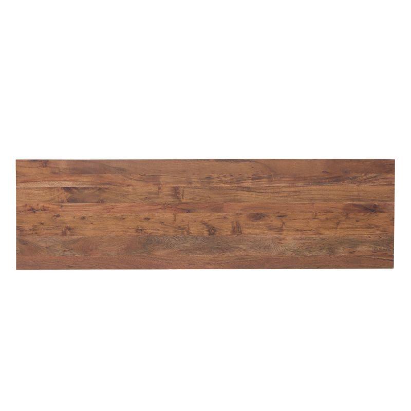 Birch Lane™ Pantai Modern Acacia Wood Dresser or Display Unit With Metal Base, Walnut Brown and Black