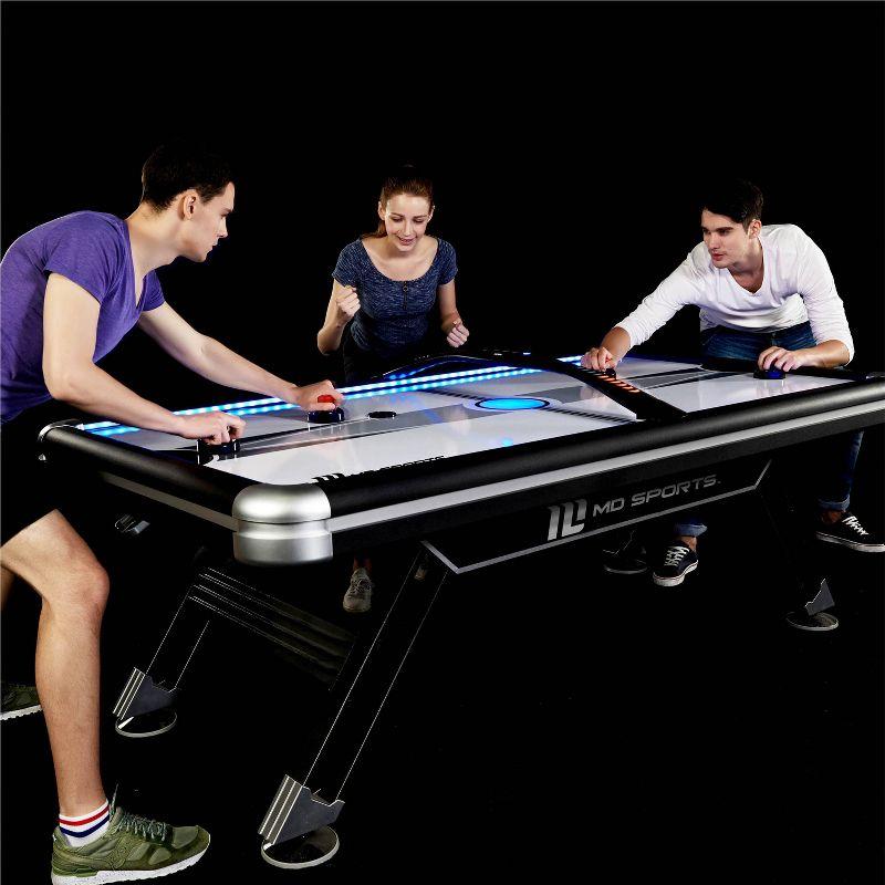 Titan 7.5' Four Player Air Hockey Table with Digital Scoreboard and Lights