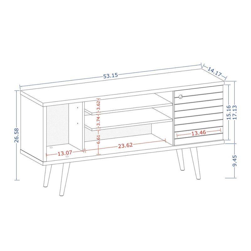 53.14" Liberty TV Stand for TVs up to 50" White/Yellow - Manhattan Comfort