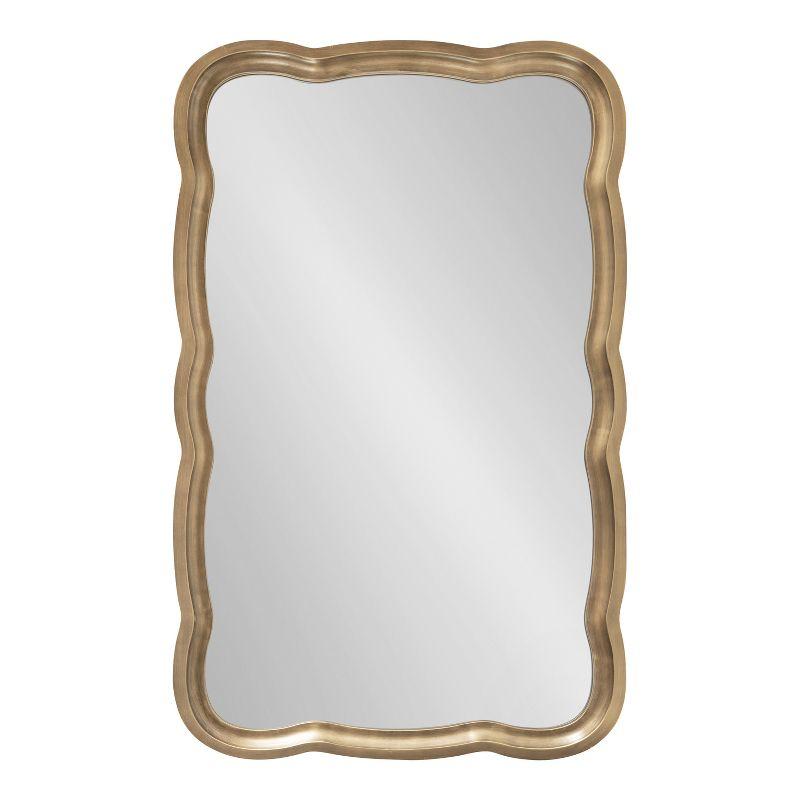 Kate and Laurel Hatherleigh Scalloped MDF Scallop Mirror, 24x38, Gold