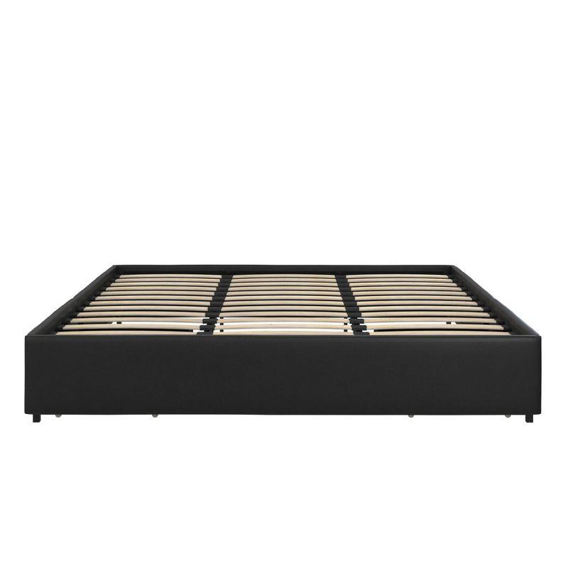 DHP Maven Platform Bed with Storage, King, Black Faux Leather