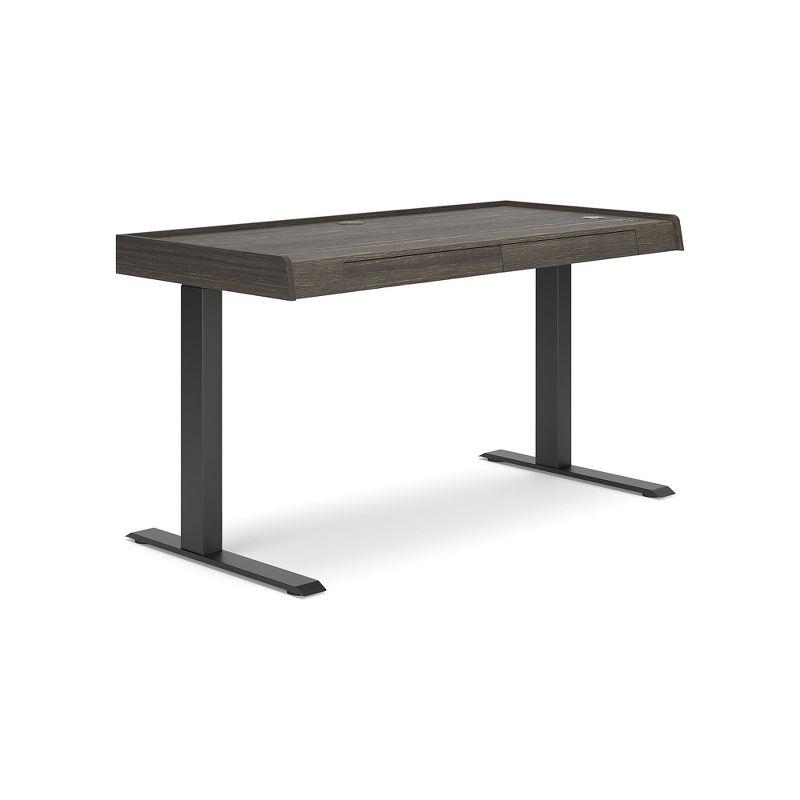 Signature Design by Ashley Contemporary Zendex 55" Adjustable Height Desk, Dark Brown