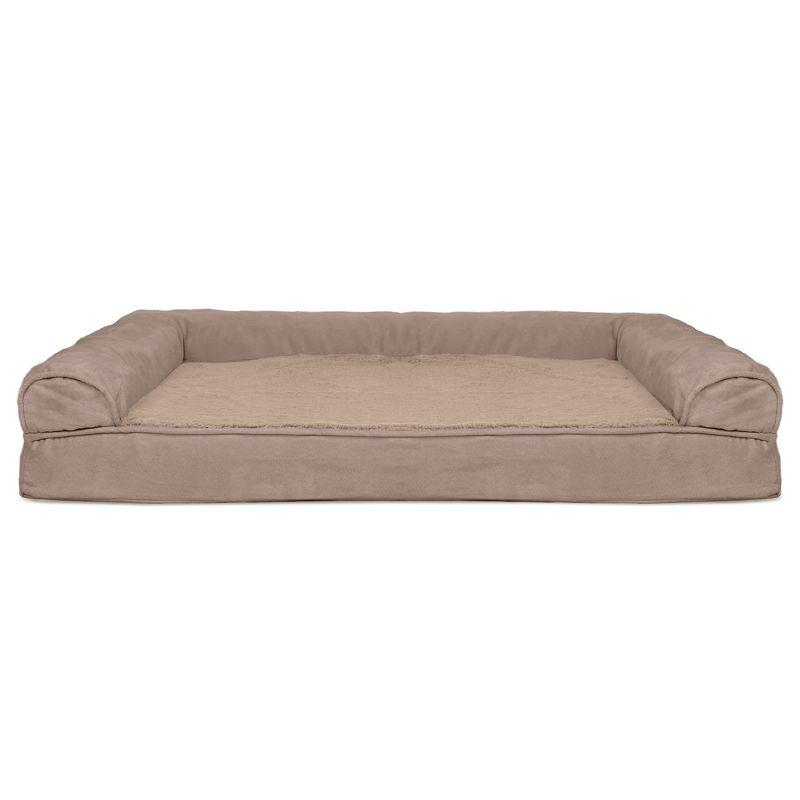 X-Large Beige Orthopedic Outdoor Dog Bed with Bolsters