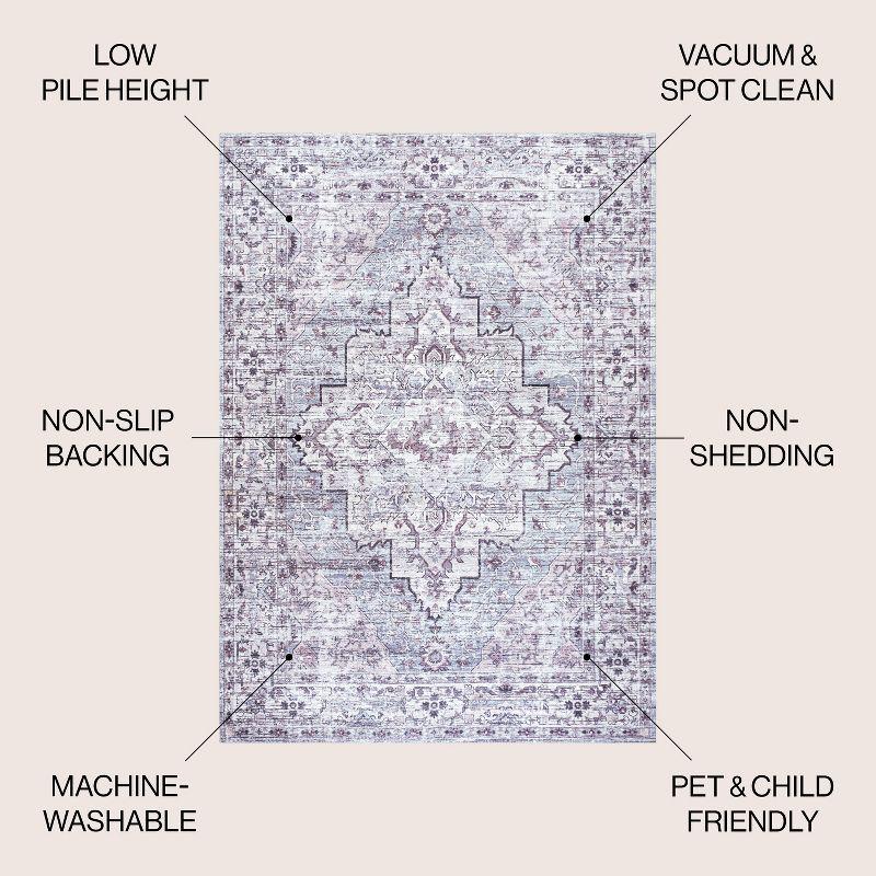 Didim Boho Gray Medallion Washable Area Rug - JONATHAN Y