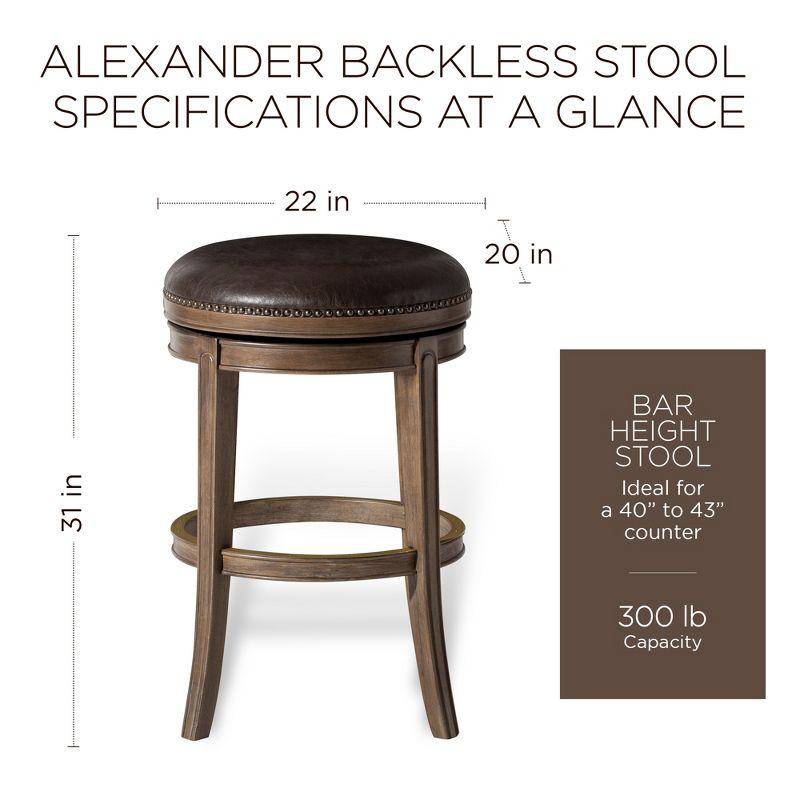 Maven Lane Alexander Backless Counter Stool with Vegan Leather Upholstery