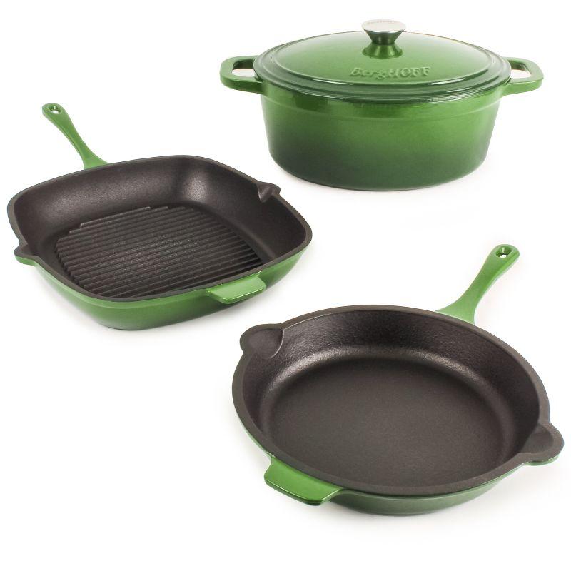 BergHOFF Neo 4 Pc Cast Iron Cookware Set with Fry Pan, Grill Pan, and 5Qt. Covered Dutch Oven & Reviews | Wayfair