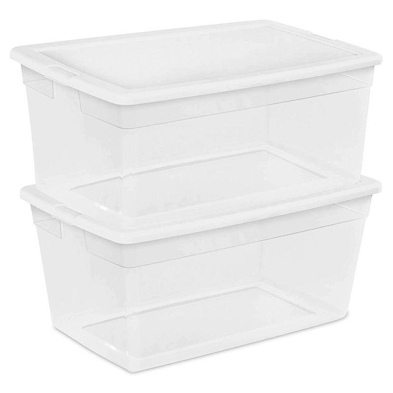 Sterilite Sterilite Storage Box, Stackable Bin with Lid, Plastic Container to Organize Shoes and Crafts on Closet Shelves