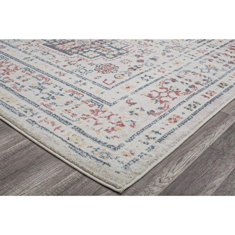 Rugs America Gallagher GL55D Flaxen Sundara Vintage Transitional Red Area Rug for Dining Room Rug Neutral Rug Living Room Rug Kitchen, 5'3"x7'