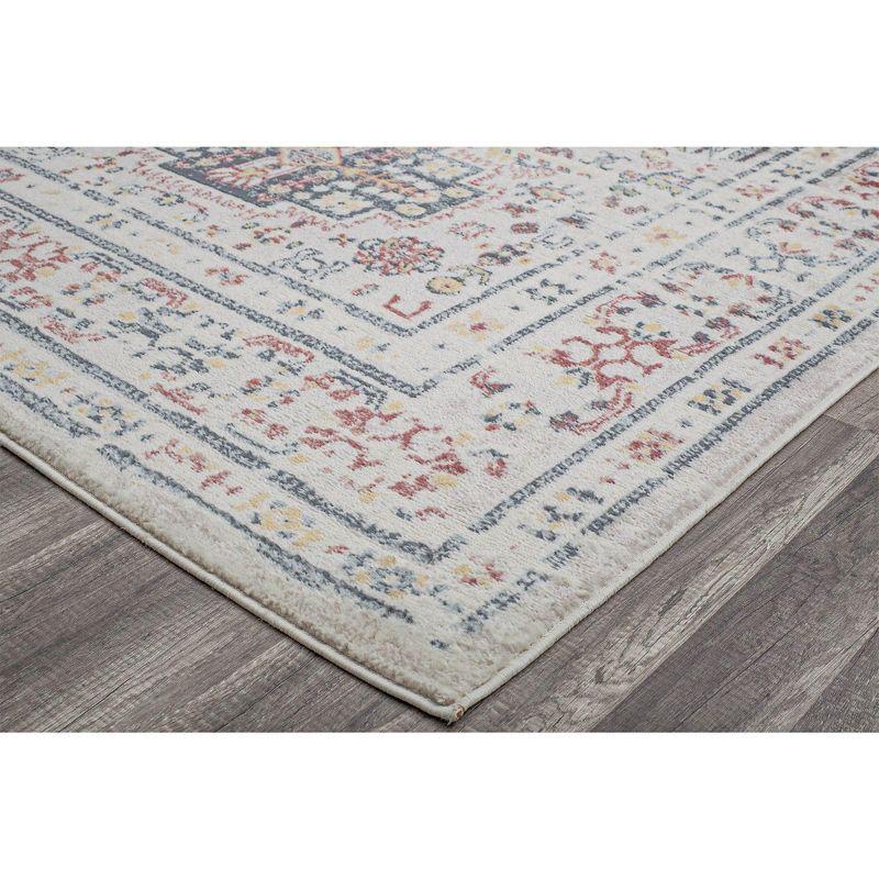 Enchanted Garden Blue Floral 5'x7' Stain-Resistant Area Rug