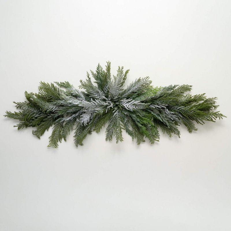 50" Green Artificial Pine Christmas Door Swag