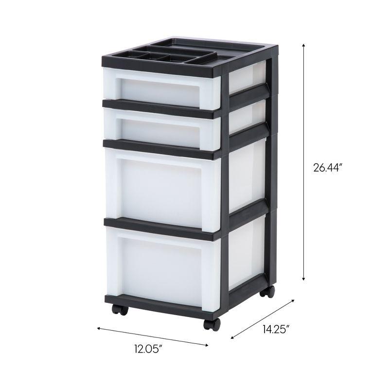 IRIS USA Plastic Rolling Storage Drawer Cart