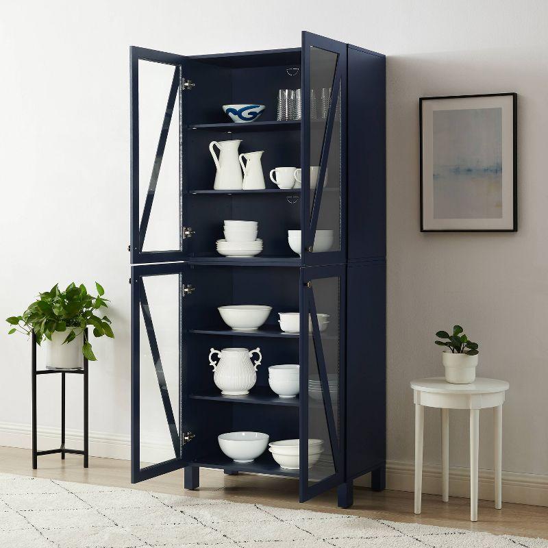 Navy Tall Freestanding Storage Pantry with Adjustable Shelving