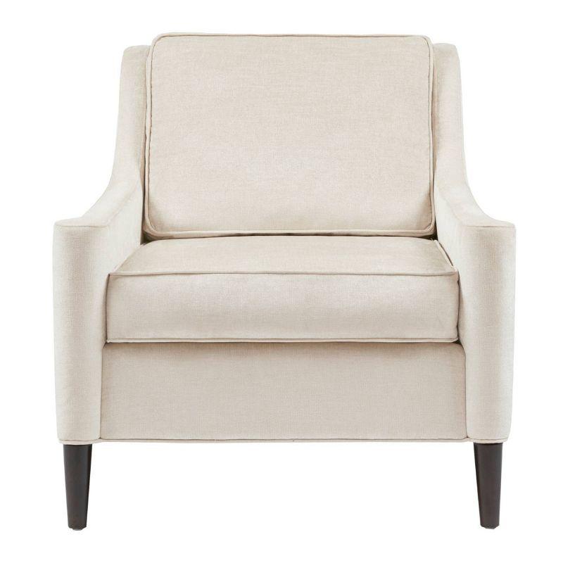 Moroccan Finish Natural Wood Swoop Arm Lounge Chair